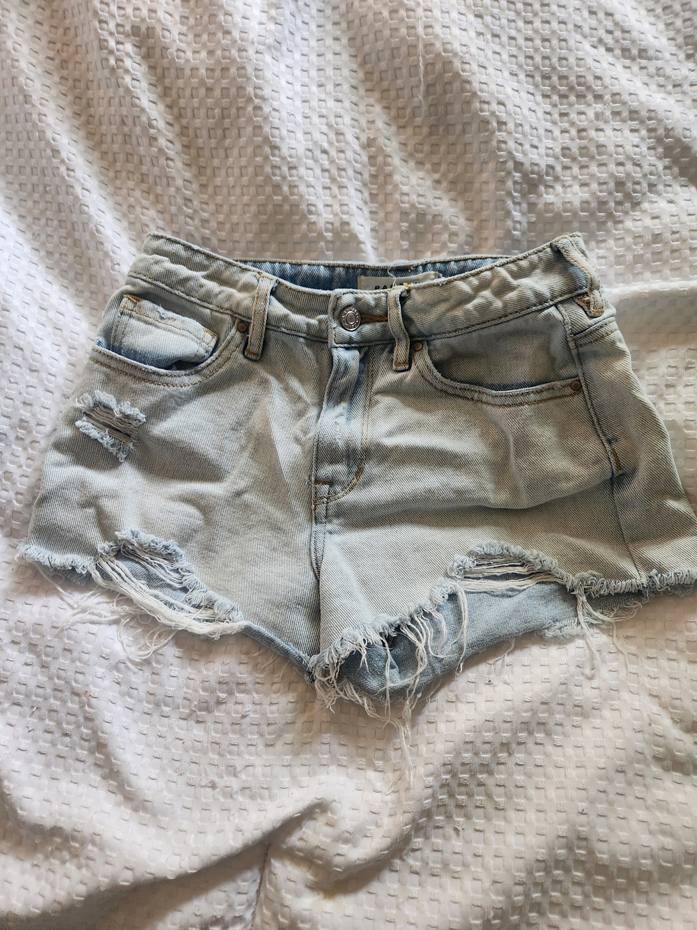 PacSun Light Blue Distressed Denim Cutoff Shorts